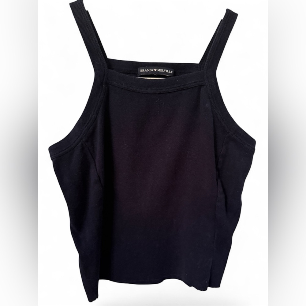 Brandy Melville  Top Dark Navy Ribbed Square Neck Tank Top One Size